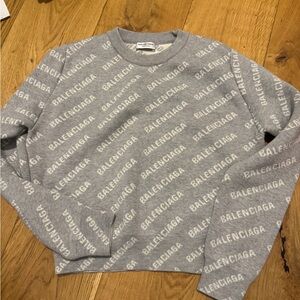 Balenciaga Grey Logo Crewneck Sweater